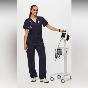 Figs navy blue scrubs jumpsuit size medium
